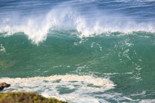 Sea surf great wave break on coastline
