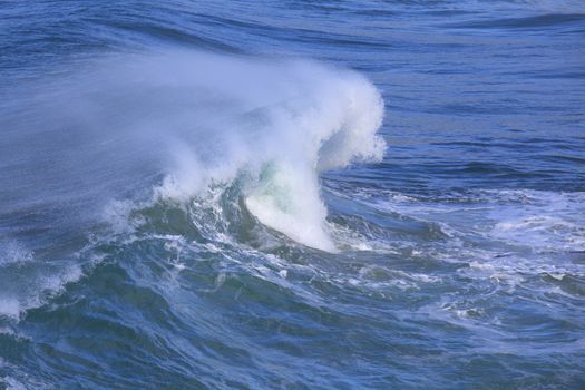 Sea surf great wave break on coastline