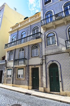 Street  in old town of Lisbon, Portugal