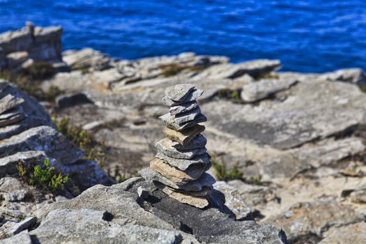 Rocky Coast Extending into the Sea
