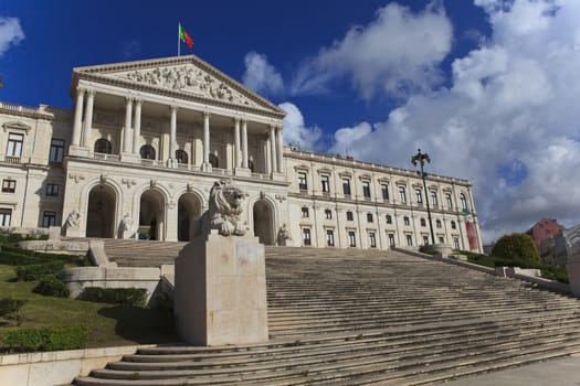 Monumental Portuguese Parliament (Sao Bento Palace), located in Lisbon, Portugal