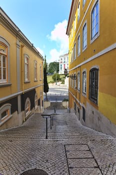 Street  in old town of Lisbon, Portugal