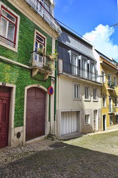 Street  in old town of Lisbon, Portugal