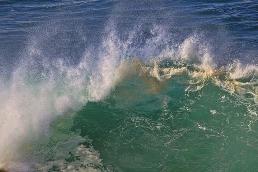 Sea surf great wave break on coastline