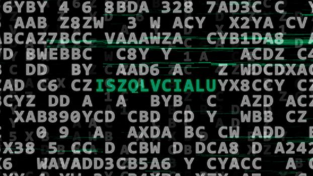 Abstract data code. 3d illustration on a black background.