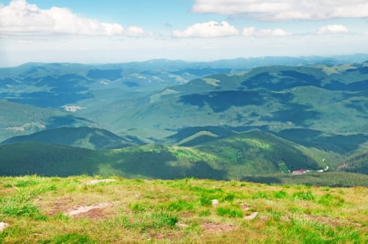 Mountain view from the top of Goverli, Carpathians