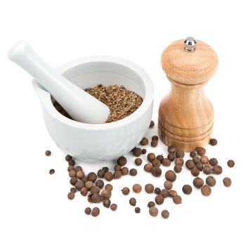 kitchen equipment for grinding spices isolated on a white background