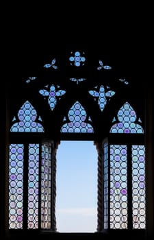 Venice, Italy. Detail of a window silhouette.