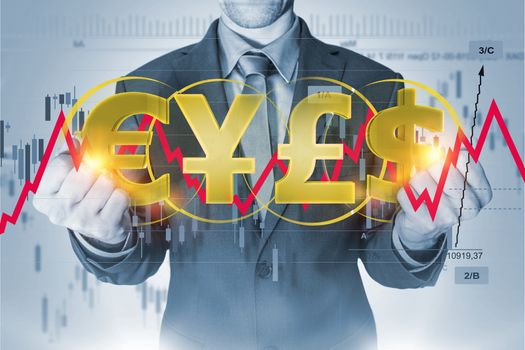 The Ultimate Currency Trader. Professional Forex Player Abstract Concept with 3D Rendered Elements. 