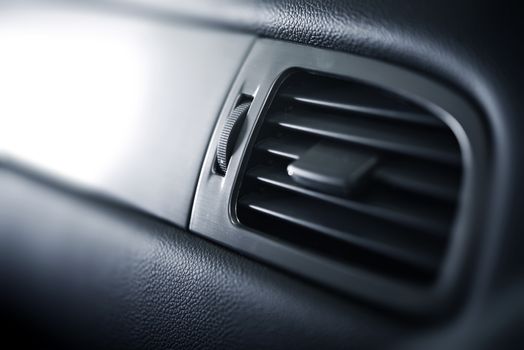 Car Air Condition Vent Closeup Photo. Car Interior Vent Details.