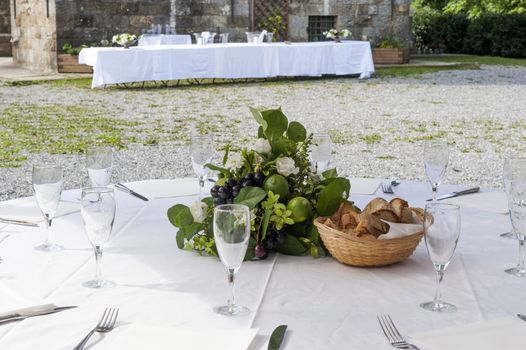 a weddin table in the Tercesi castle