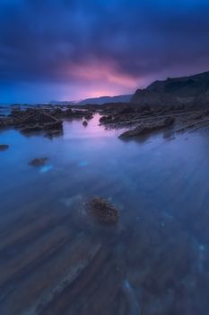 Waves in Sakoneta beach, geopark in Deba