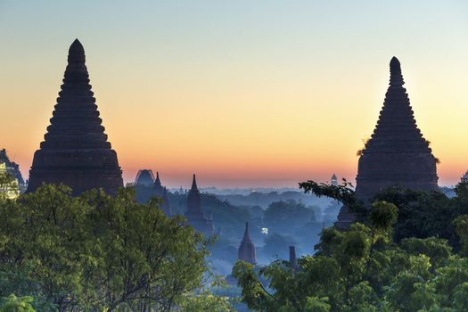 Bagan buddha tower at day , famous place in Myanmar/ Burma