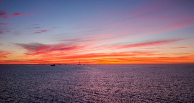 Sunrise outside Esbjerg,Denmark