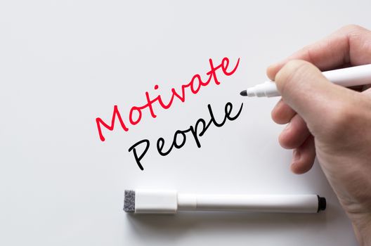 Human hand writing motivate people on whiteboard