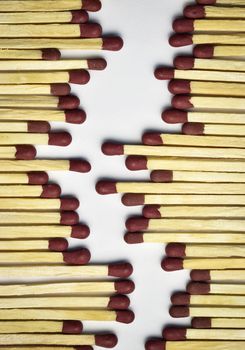 abstract background or texture a fictional path of of matches