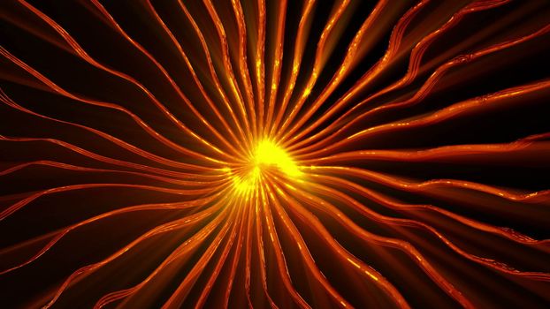 Abstract background with gold elements. 3d rendering