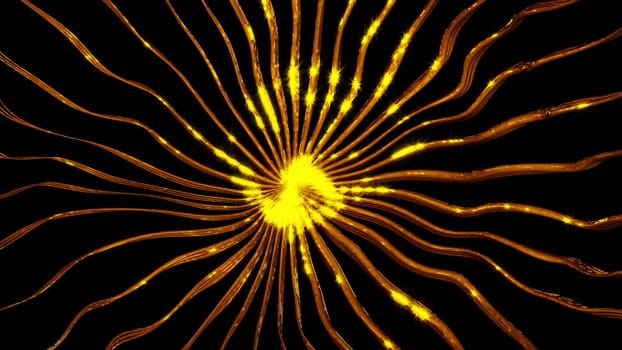 Abstract background with gold elements. 3d rendering