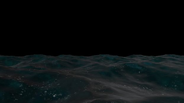 Abstract background with dark ocean waves. 3d rendering