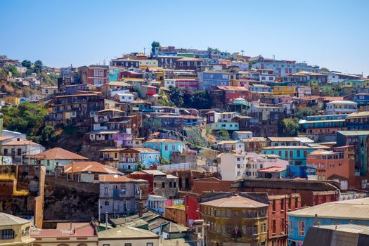 Colorful old houses in valparaiso city, Chile