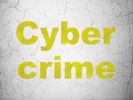 Security concept: Yellow Cyber Crime on textured concrete wall background