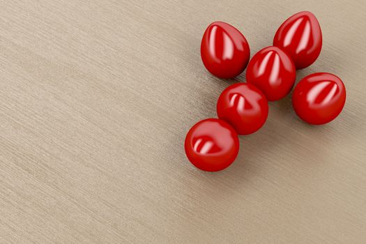 Easter decoration with a red eggs in form of christian cross 