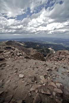 Colorado Scenic. View From Summit of the Pikes Peak Mountains, Colorado, USA