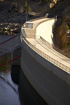 Gross Dam at Gross Reservoir Near Boulder Colorado ,USA. Named for Denver Water Former Chief Engineer Dwight D. Gross, The Reservoir Was Completed in 1954. Gross Dam South Boulder Creek Vertical Photography.