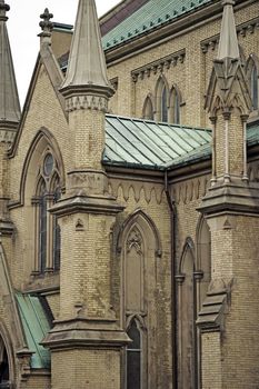 Gothic Cathedral  - Cathedral Church of St. James in Toronto, Canada is the Home of the Oldest Congregation in the City of Toronto. Vertical Close-Up Photography.