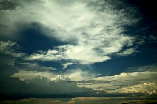Extraordinary Sky. Dramatic Colors of the Stormy Sky.