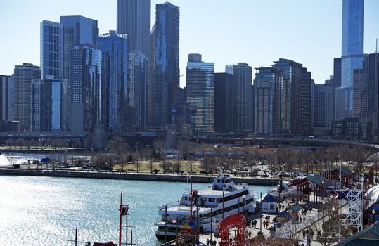 Chicago Skyline From Navy Pier. 2012 Chicago Horizontal Photography