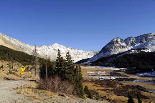 Colorado Mountain Road near Frisco, Colorado USA