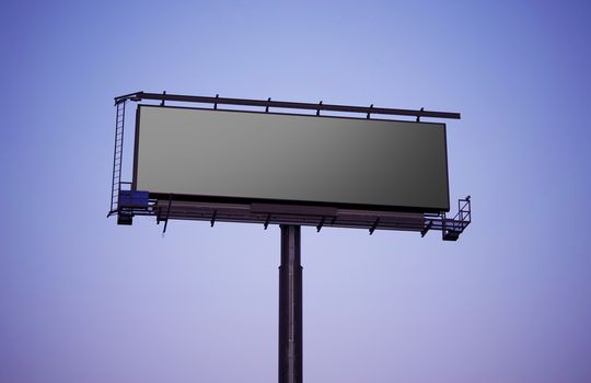 Grand Format Billboard Sign. Blank Large Billboard - Late Afternoon Shot.