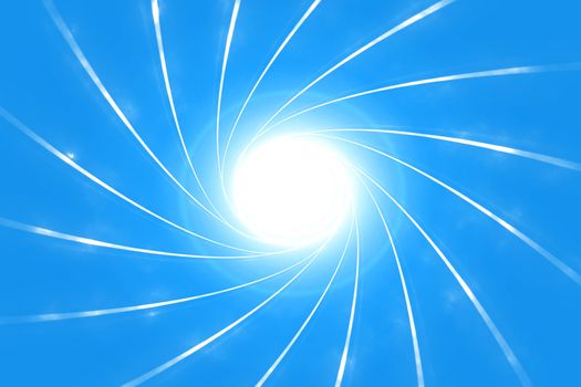 Sunny Background - Abstract Sun Rays - Blue Background