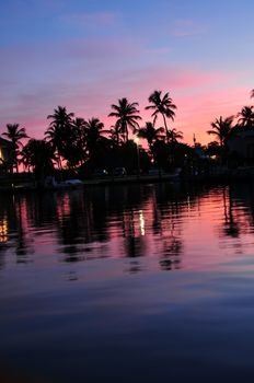 Tropical Sunset. Florida Keys USA.