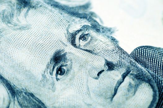 President Jackson - Twenty American Dollars Bill in Macro Photography.