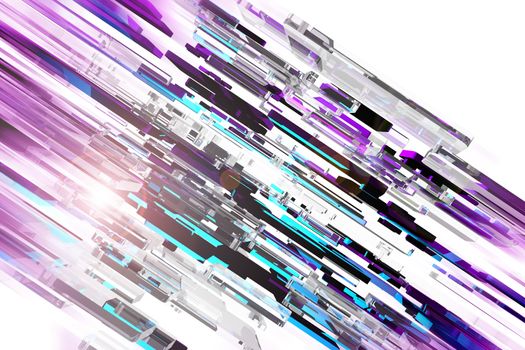 Modern Abstract Background Design. 3D Glassy Colorful Blocks and Light Flare. Cool Sharp Design.