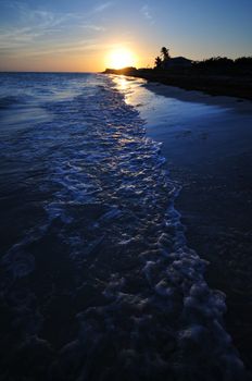 Tropical Beach - Sunset on the Beach. Florida Keys, Bahia Honda Park.