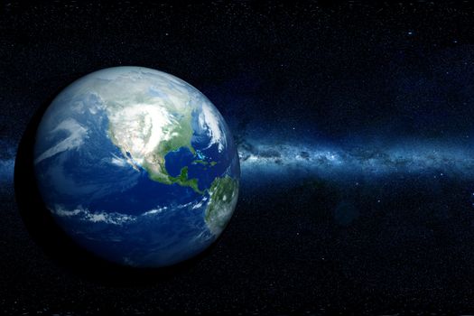 Earth: North American Continent. Globe / Earth - Norther Hemisphere. Dark Comos.