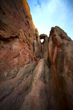 Limestone Rocks Formation in the Colorado Springs Garden of the Gods Park. Garden of the Gods Park has been Established in 1909.