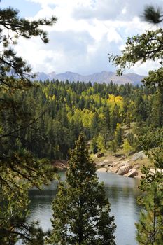 Colorado Scenic. Colorado Landscape with Mountain Lake. Woodland Park Area, Colorado USA