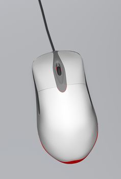 Classic Computer Mouse - Top View. 3D Generated Computer Mouse Illustration.