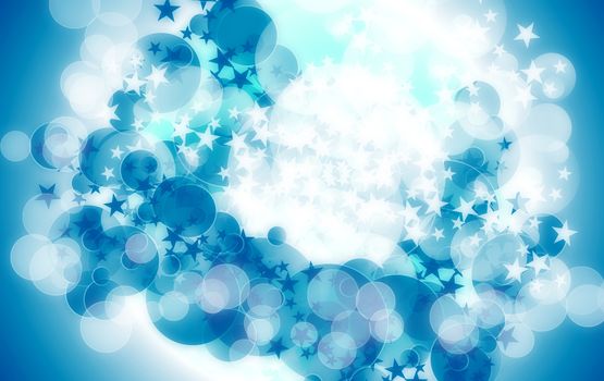 Cool Blue Abstract Background with Stars and Circles. Welcomia Backgrounds Collection.