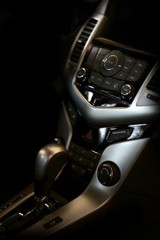 Dark Elegant Vehicle Interior - Vertical Studio Photography. Cars Interiors Photo Collection.