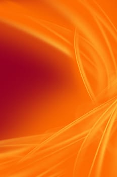 Vertical Orange Background Raster Illustration. Cool Glowing Orange Rays on Dark Red Background.