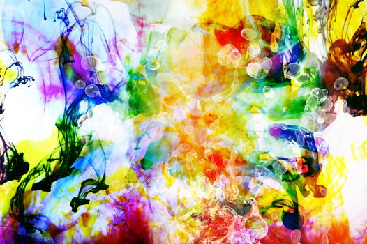 Colorful Abstract Art Background Made from Colorful Fluids. 