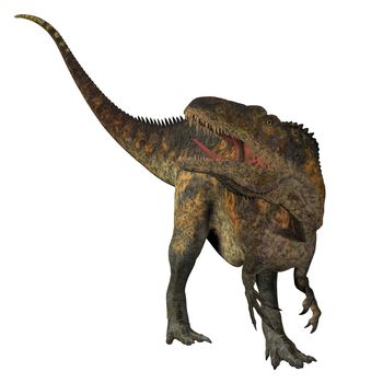 Acrocanthosaurus was a carnivorous theropod dinosaur that lived in North America in the Cretaceous Period.