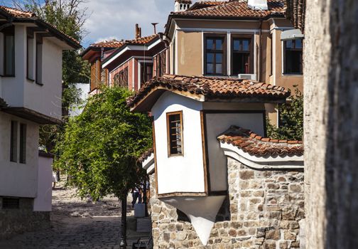 View of houses in old town of Plovdiv, Bulgaria, Europe.