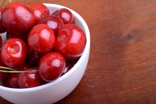 Close up of sweet fresh cherry berries