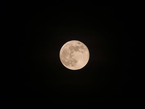 Full moon dark black sky at night